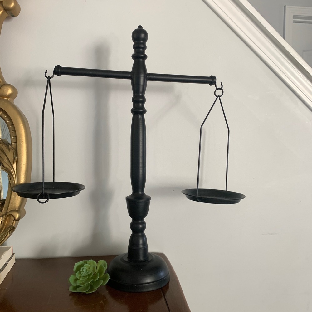 24" Black Decorative Antique Iron Balance Scale Home decor fall tradition‎